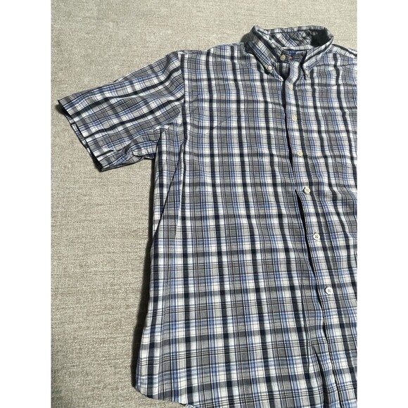 Puritan Shirt Men’s Extra Large Button Down Short Sleeve Blue Plaid - Picture 2 of 10